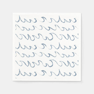 Waves Minimal Abstract Hand Drawn Scandi Pattern  Napkins