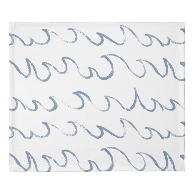 Waves Minimal Abstract Hand Drawn Sea Pattern   Duvet Cover (Front)