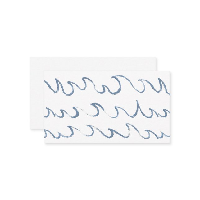 Waves Minimal Abstract Hand Drawn Sea Pattern Enclosure Card (Front/Back In Situ)
