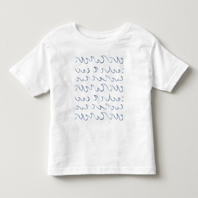 Waves Minimal Abstract Hand Drawn Sea Pattern Swim Toddler T-shirt (Front)