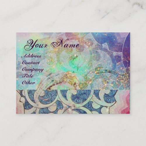 WAVES MONOGRAM  vibrantpink  blue violet Business Card