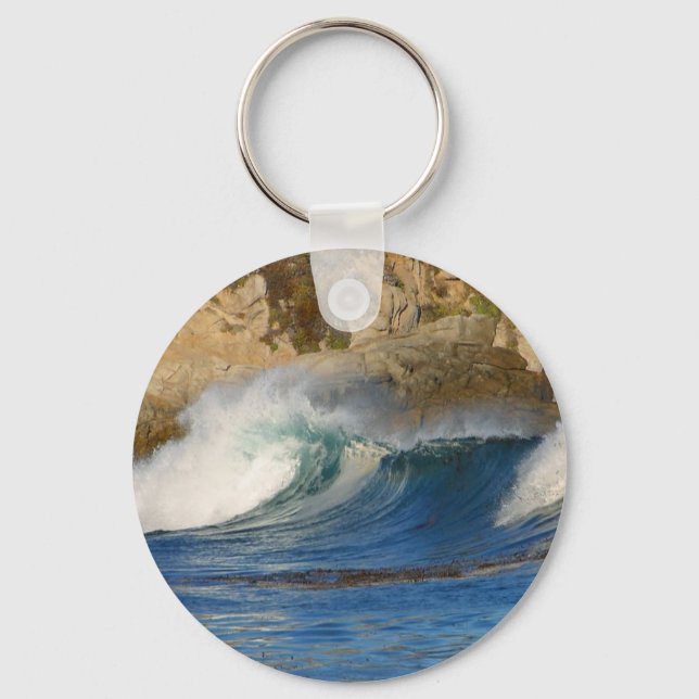 Waves Near Monterey Keychain (Front)