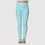 Waves Ocean Blue Texture Leggings