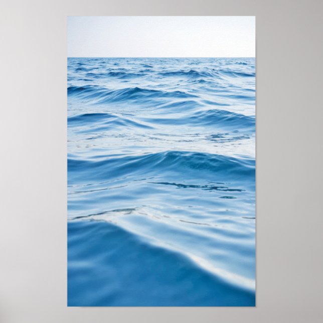 Waves Ocean Sea Nature Blue Water Surface Beach Poster (Front)