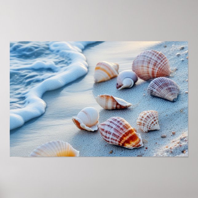 Waves Ocean Sea Nature Blue Water Surface Beach Poster (Front)