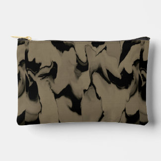 Waves of Black and Brown Accessory Pouch
