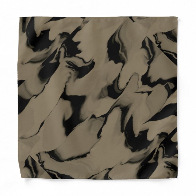 Waves of Black and Brown Bandana (Front)