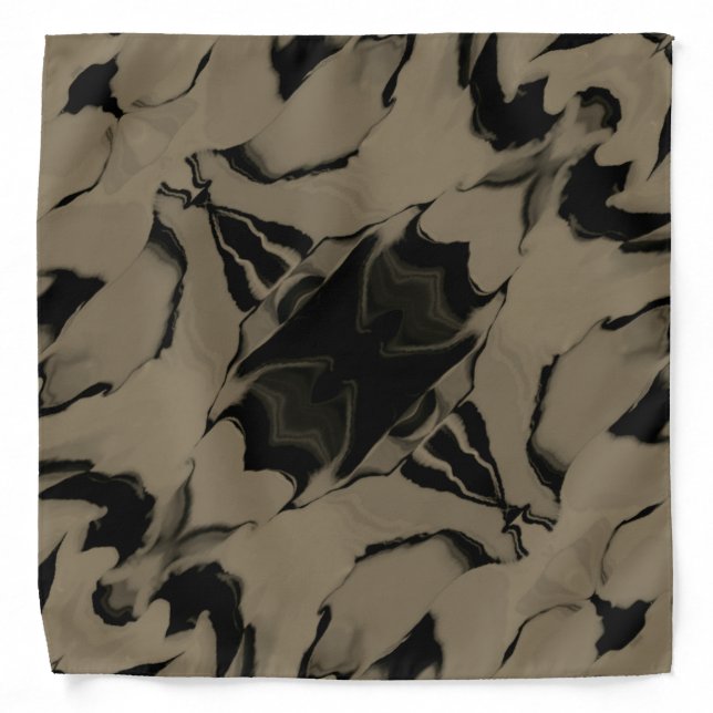 Waves of Black and Brown Bandana (Front)