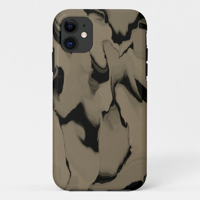 Waves of Black and Brown Case-Mate iPhone Case (Back)