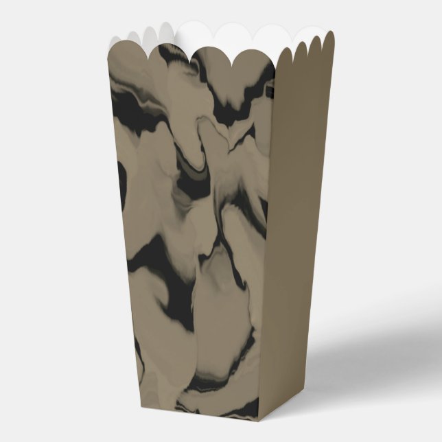 Waves of Black and Brown Favor Boxes (Back)