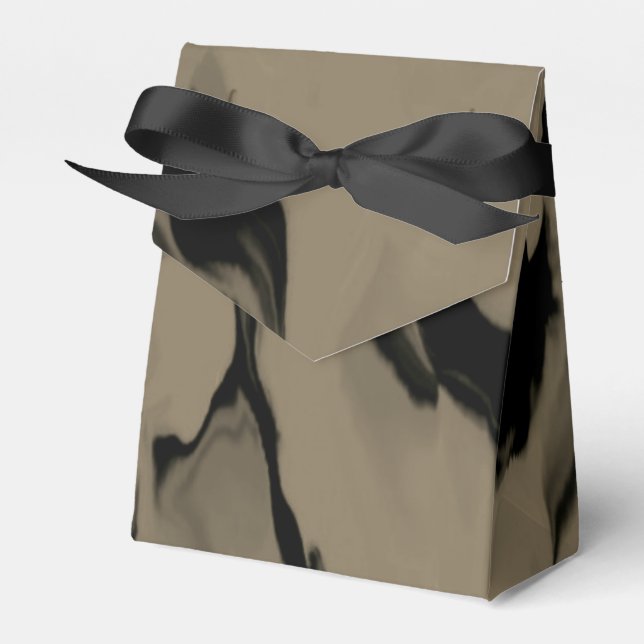 Waves of Black and Brown Favor Boxes (Front Side)