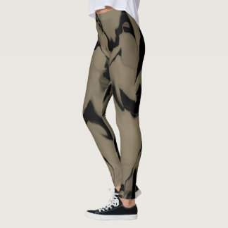 Waves of Black and Brown Leggings