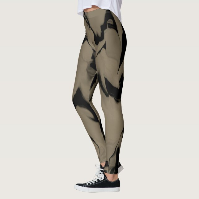 Waves of Black and Brown Leggings (Left)