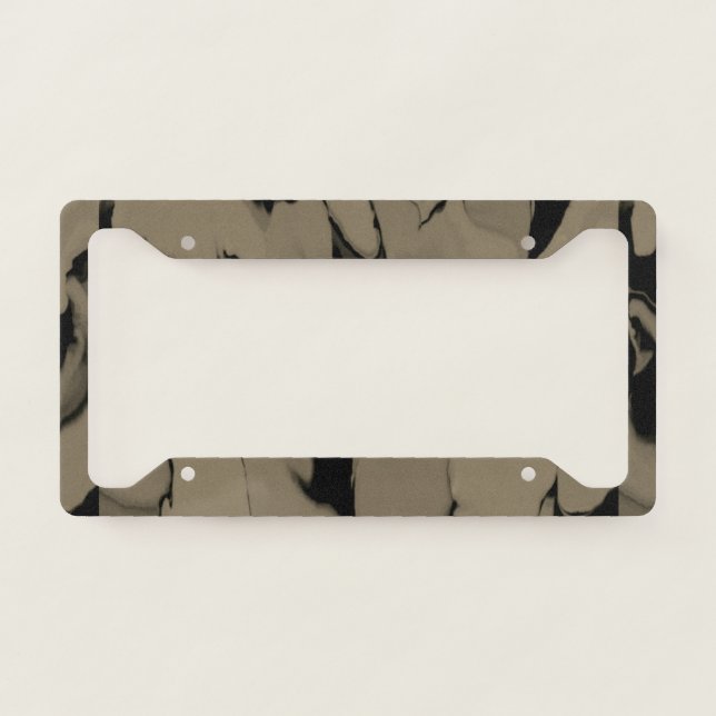 Waves of Black and Brown License Plate Frame (Front)