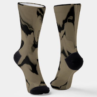 Waves of Black and Brown Socks