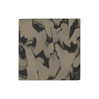 Waves of Black and Brown Stone Magnet