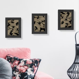 Waves of Black and Brown Wall Art Sets