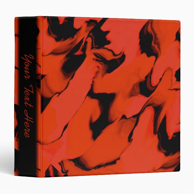 Waves of Black and Red  Personalized Binder (Front/Spine)