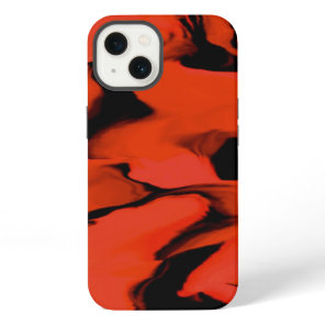 Waves of Black and Red Sumo Design iPhone 13 Case