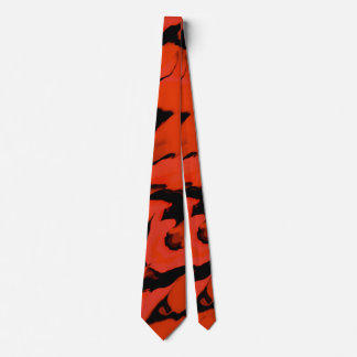 Waves of Black and Red Sumo Design Necktie
