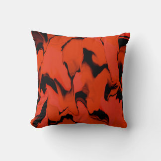 Waves of Black and Red Throw Pillow
