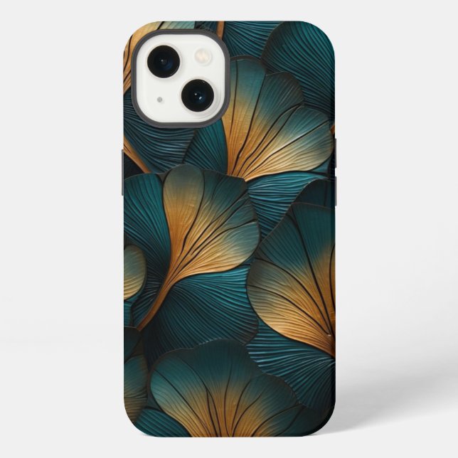 Waves of Blue and Gold iPhone Case (Back)