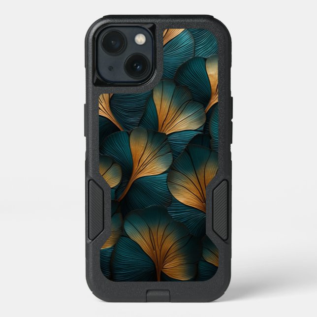 Waves of Blue and Gold Otterbox iPhone Case (Back)