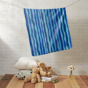 Waves of Blue Cyan Navy Cobalt Sky Blue Baby Blanket
