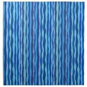 Waves of Blue Cyan Navy Cobalt Sky Blue Cloth Napkin