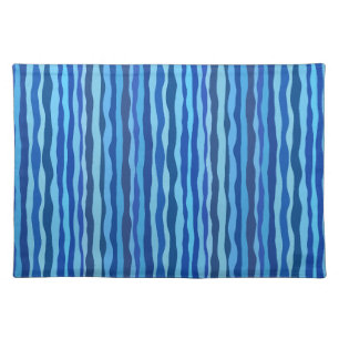 Waves of Blue Cyan Navy Cobalt Sky Blue Cloth Placemat
