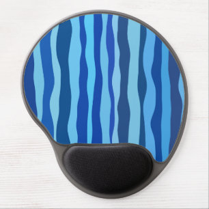 Waves of Blue Cyan Navy Cobalt Sky Blue Gel Mouse Pad