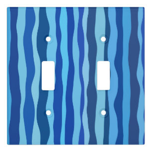 Waves of Blue Cyan Navy Cobalt Sky Blue Light Switch Cover
