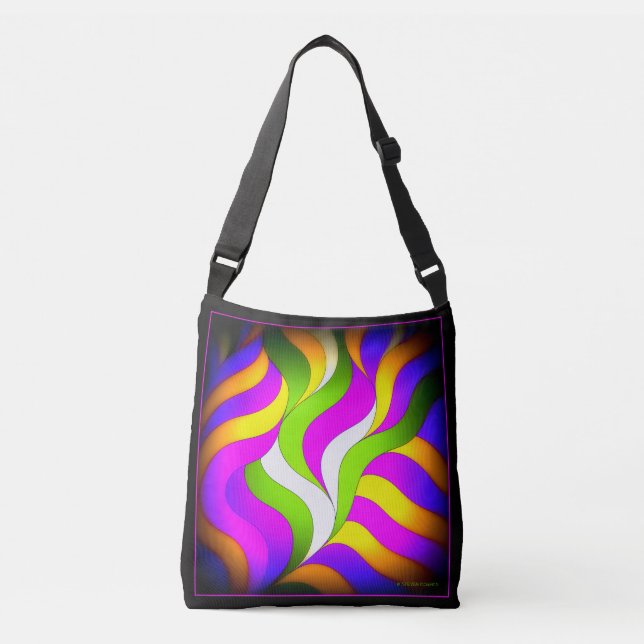 Waves of Color.   Crossbody Bag (Front)