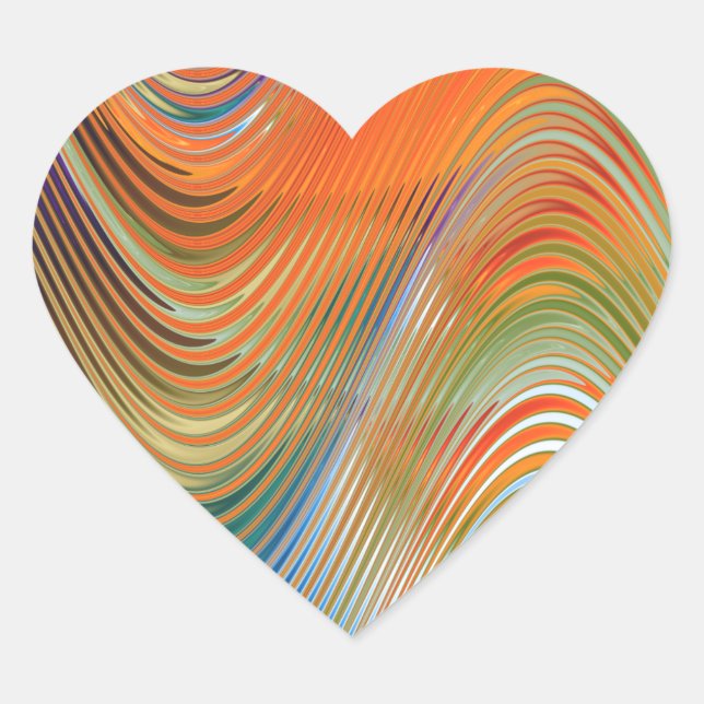 Waves of Color Heart Sticker (Front)