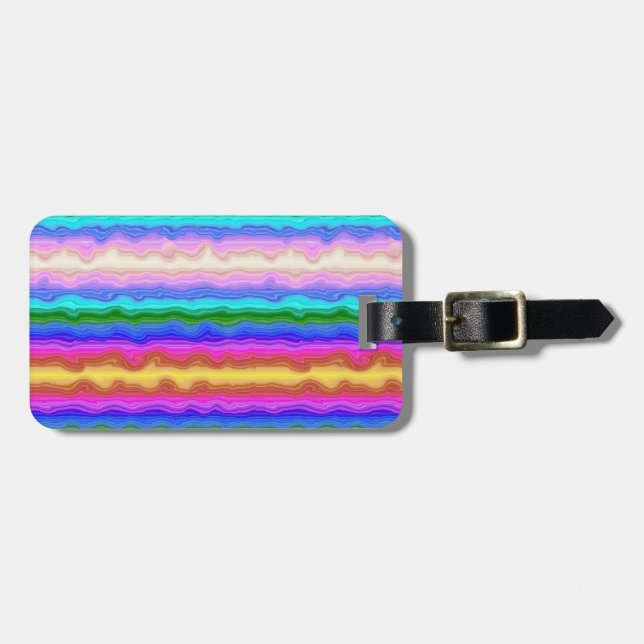 Waves of Colour Personalized Luggage Tag (Front Horizontal)