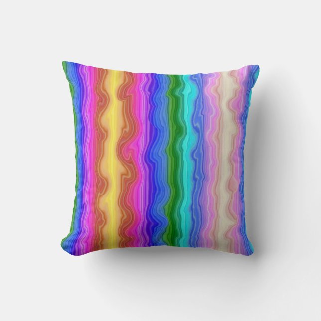 Waves of Colour Throw Pillow (Front)