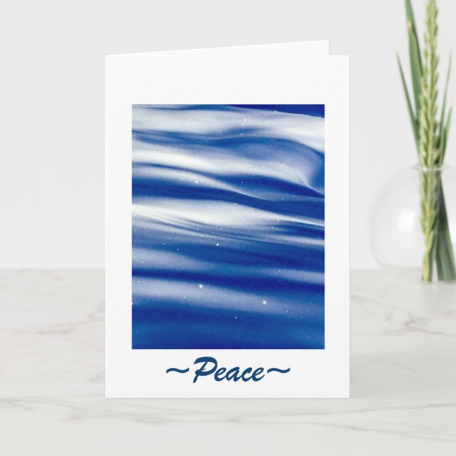 Waves of Diamonds Note Card "PEACE" (Front)