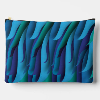 Waves of Different Colors of Blue to Green Accessory Pouch