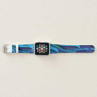 Waves of Different Colors of Blue to Green Apple Watch Band