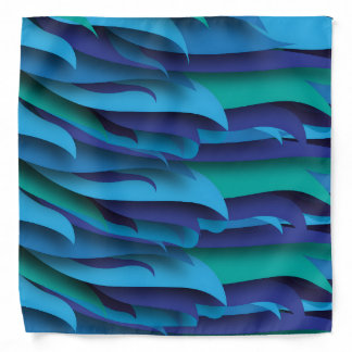 Waves of Different Colors of Blue to Green Bandana