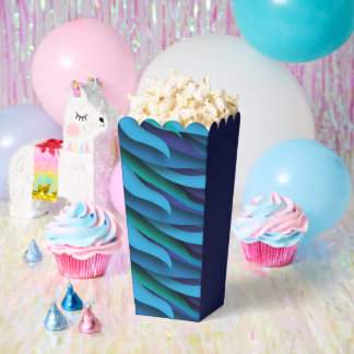 Waves of Different Colors of Blue to Green Favor Boxes