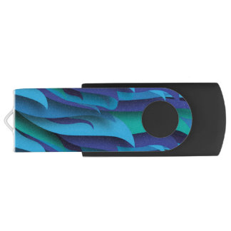 Waves of Different Colors of Blue to Green Flash Drive