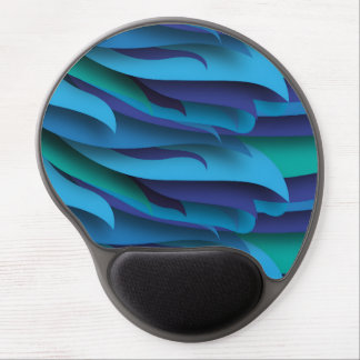 Waves of Different Colors of Blue to Green Gel Mouse Pad