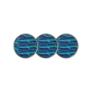 Waves of Different Colors of Blue to Green Golf Ball Marker