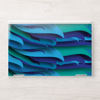 Waves of Different Colors of Blue to Green HP Laptop Skin
