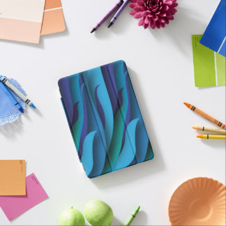 Waves of Different Colors of Blue to Green iPad Mini Cover