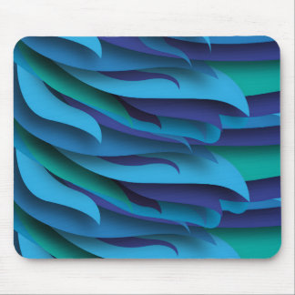 Waves of Different Colors of Blue to Green Mouse Pad