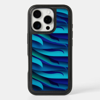 Waves of Different Colors of Blue to Green iPhone 16 Pro Case