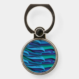 Waves of Different Colors of Blue to Green Phone Ring Stand