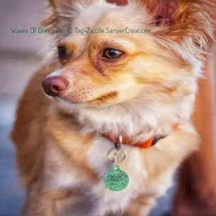 Waves Of Green   Pet ID Tag